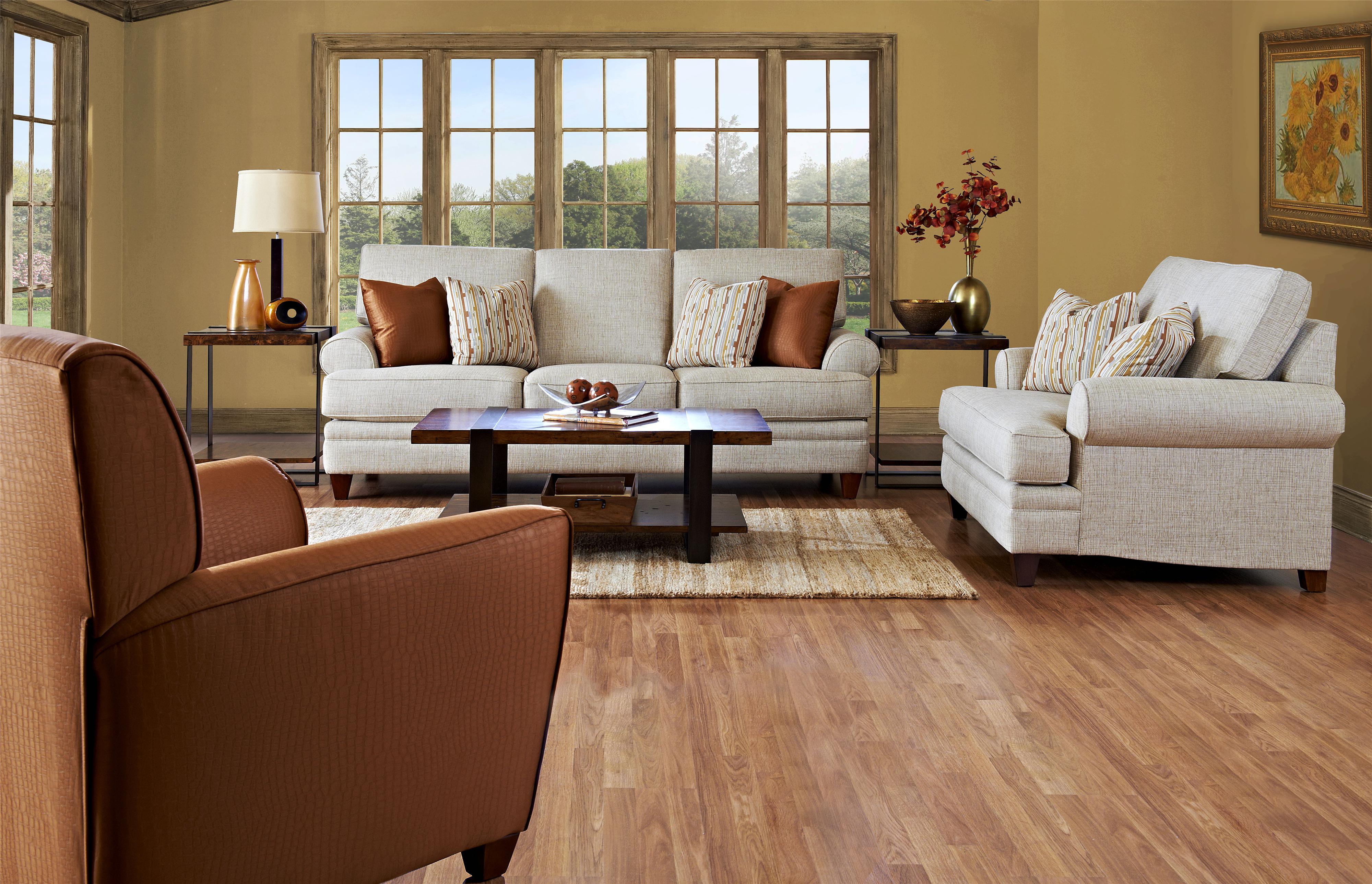 Klaussner Fresno Transitional Oversized Chair with Accent Pillows